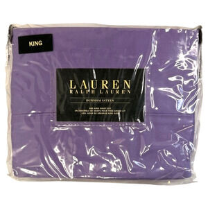 Ralph Lauren KING Sheet Set Dunham Violet 4 pc Sateen Extra Deep 300 Sealed New
